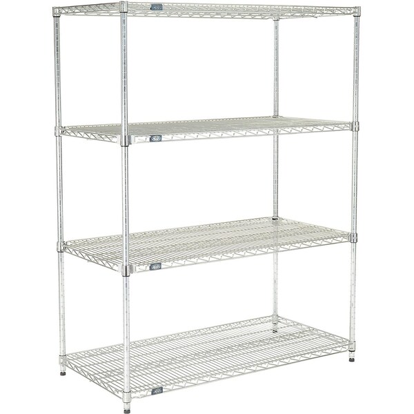 Nexel Quick Adjust Wire Shelving, Poly-Z-Brite, 36 x 24 x 86 24368AZ - main
